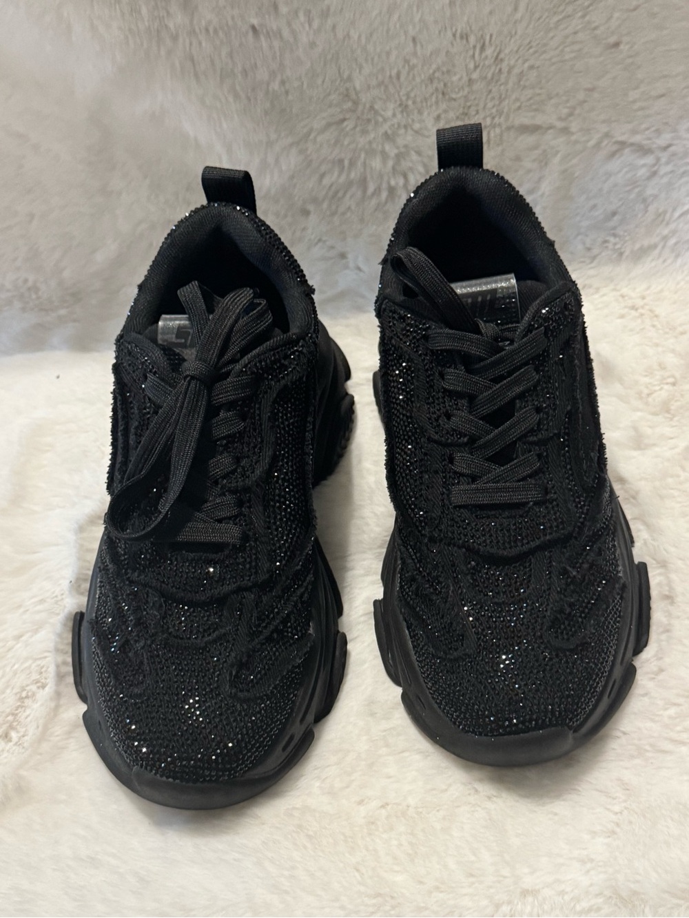 Steve Madden Maxima Black Rhinstone Sneakers - Picture 3 of 9